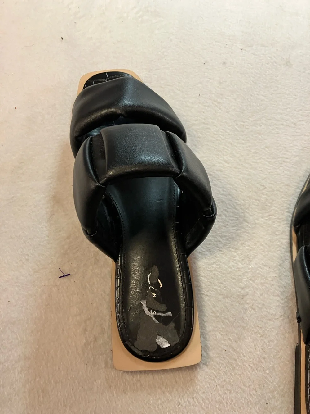 Circus by Sam Edelman Black Padded Square-Toe Slide Mules - Picture 6 of 8